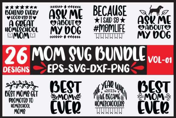 26 Mom Svg Bundle Vol-01